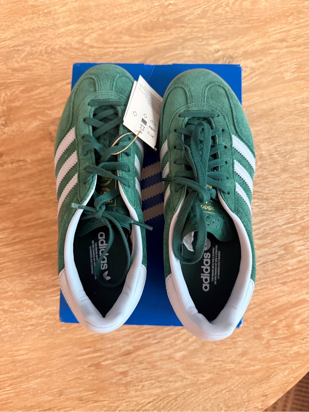 adidas Green Suede Sneakers with White Stripes
